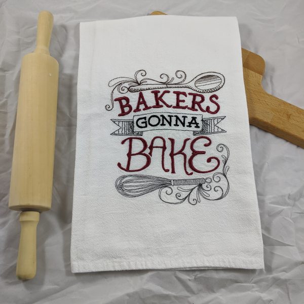 Flour Sack Towels - Kitchen Towel Sayings v2 - To·A·T Embroidery